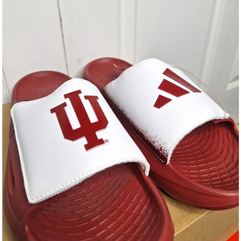 Adidas Indiana Hoosiers Lightblaze Crimson White Slide mens size 11